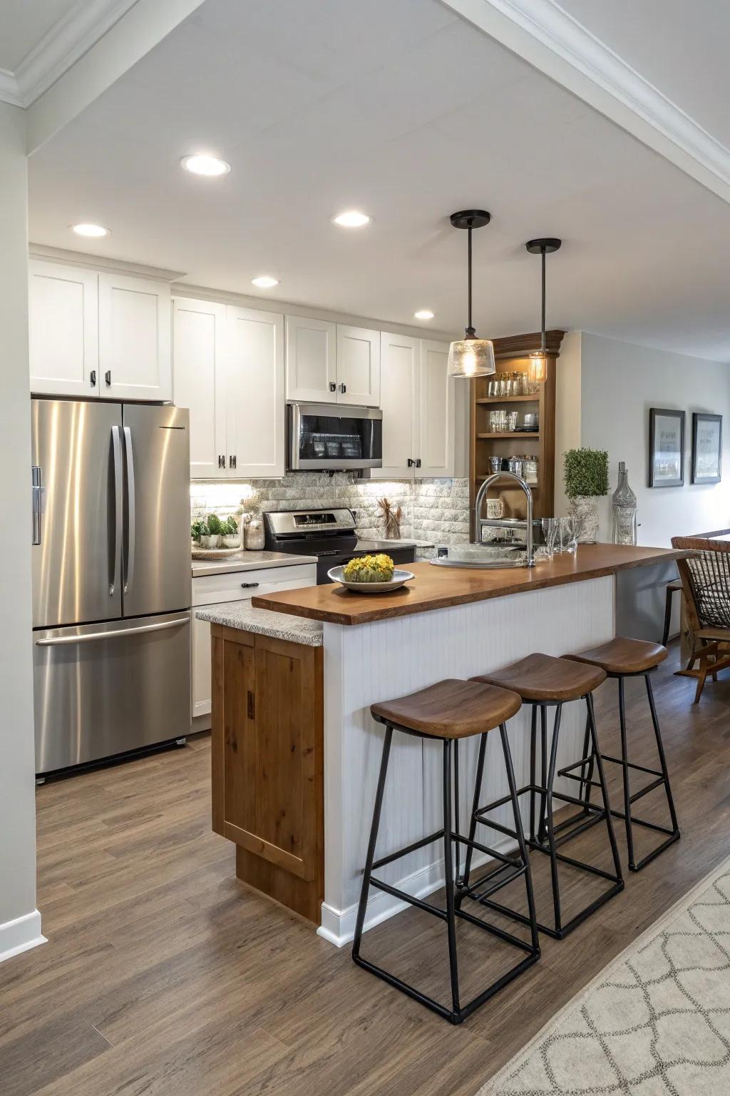 A pass-through that provides a practical and stylish solution for limited space.