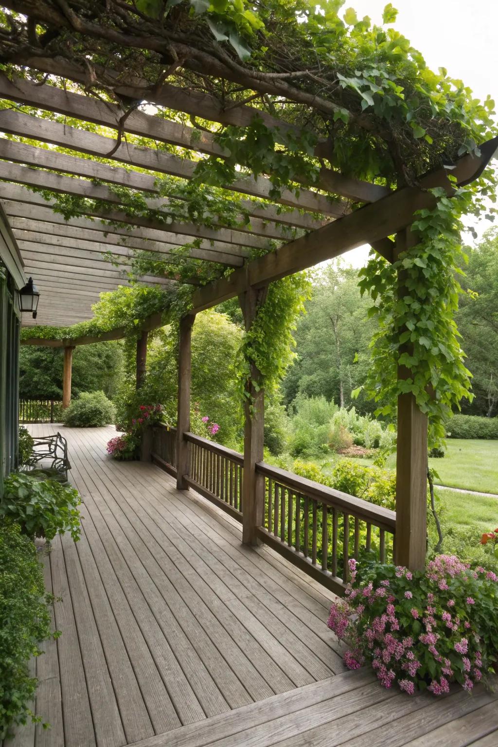 Pergolas add architectural interest and shade to your deck.