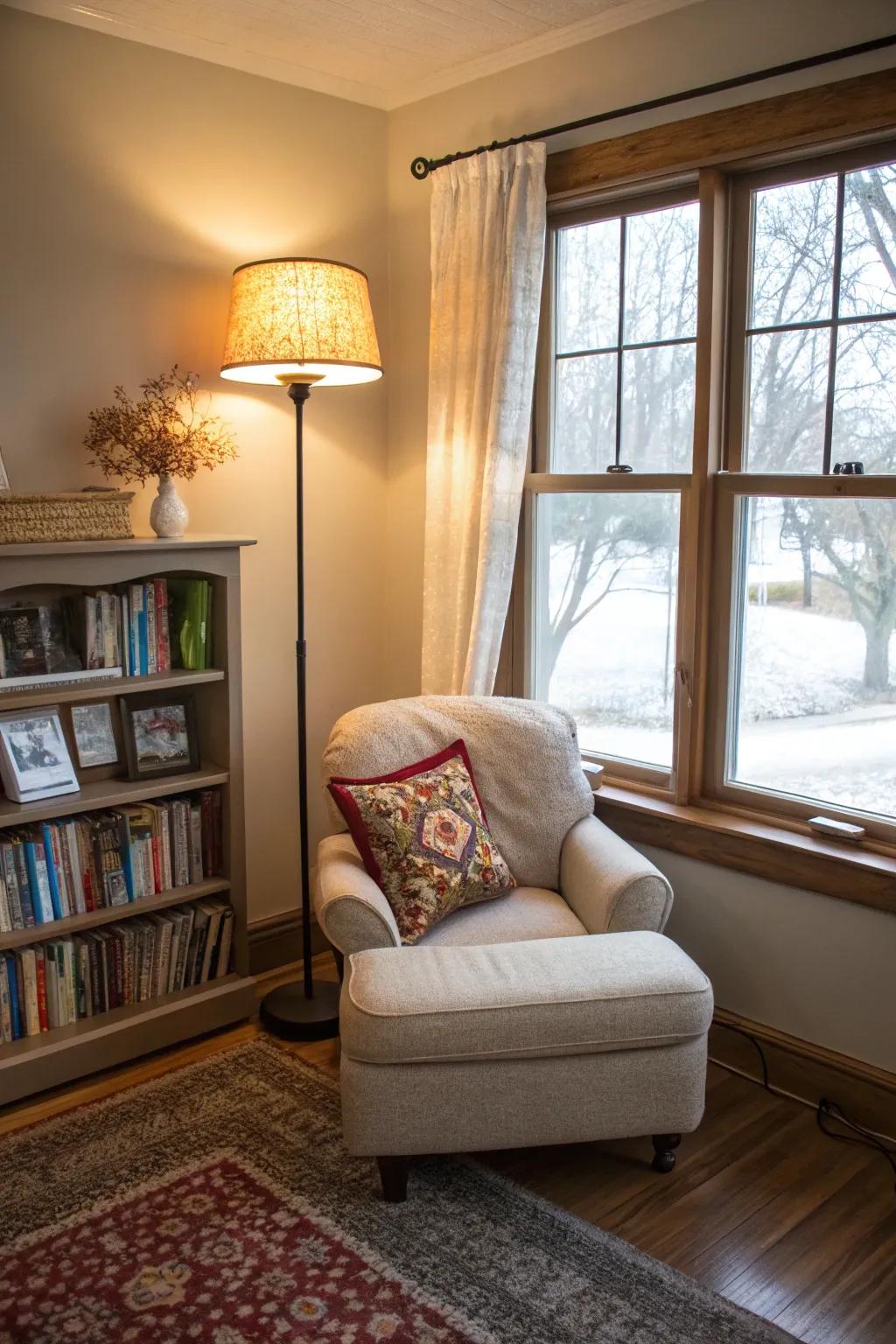 A tranquil sanctuary for reading and unwinding.