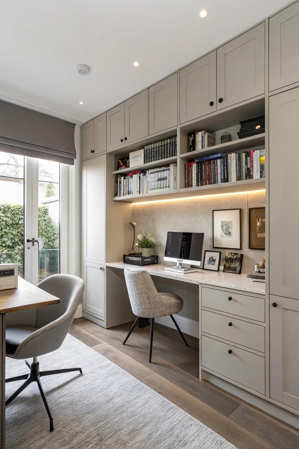 Keep your space tidy with discreet storage.