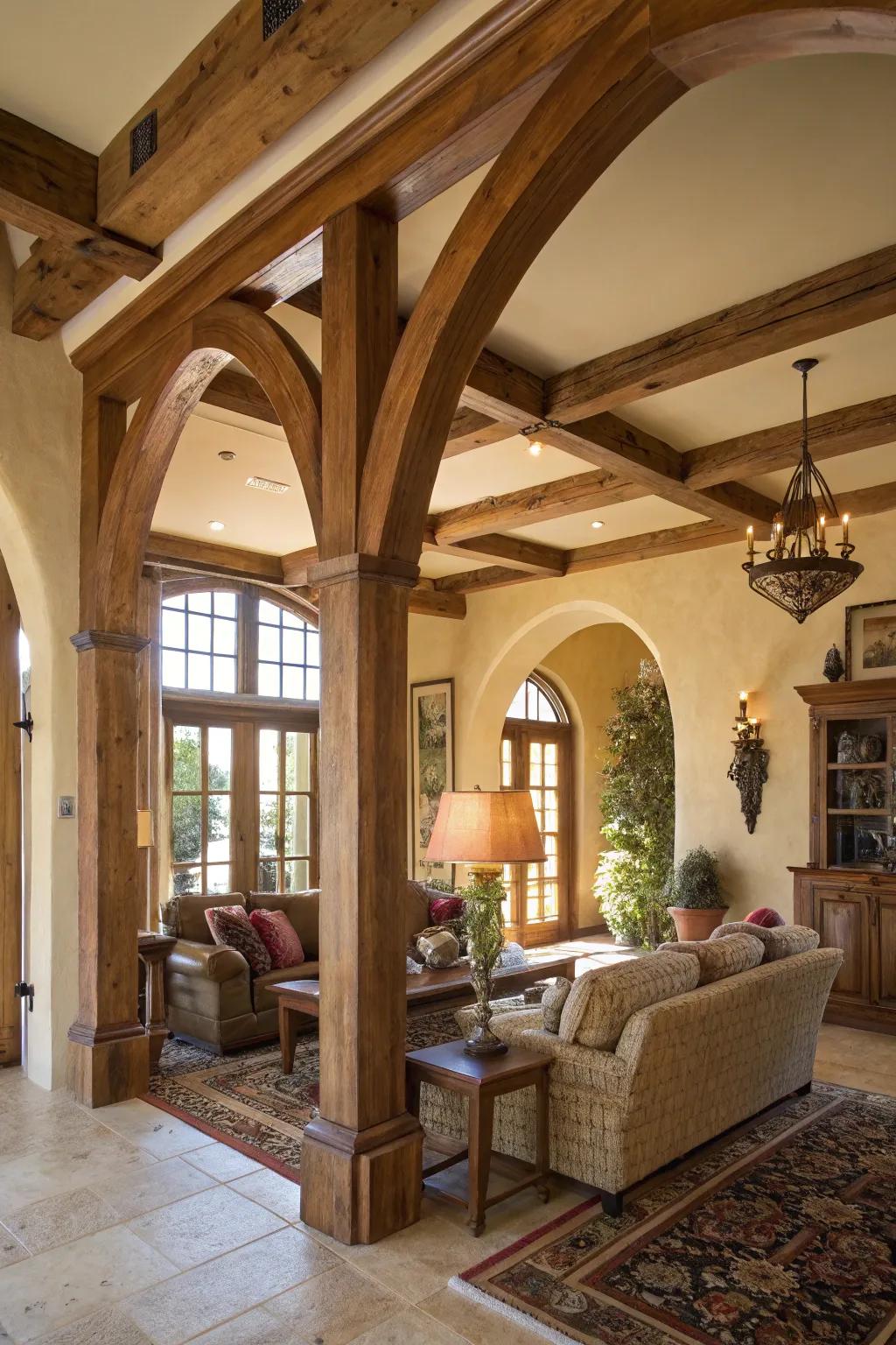 Architectural features provide a striking backdrop in your living room photos.