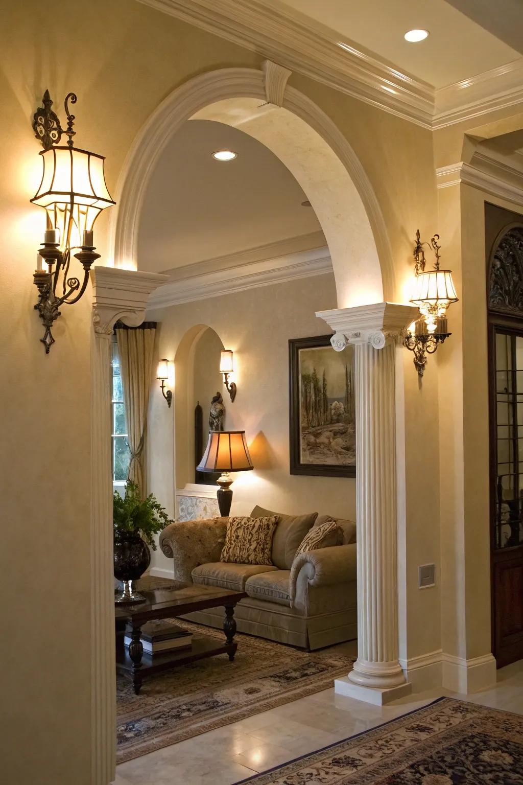 Highlighting architecture gives interest and depth.