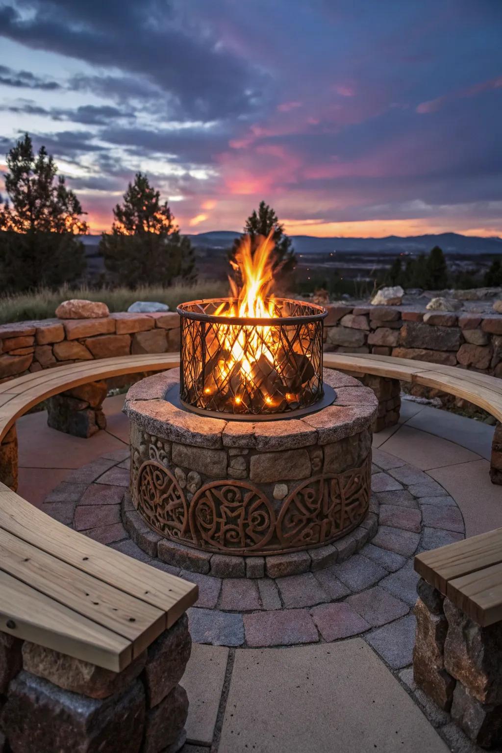 Transform your backyard into a retreat with a striking destination fire pit—where craftsmanship meets comfort.
