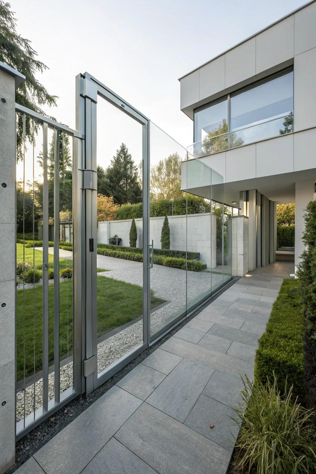 Contemporary glass and metal fusion gate
