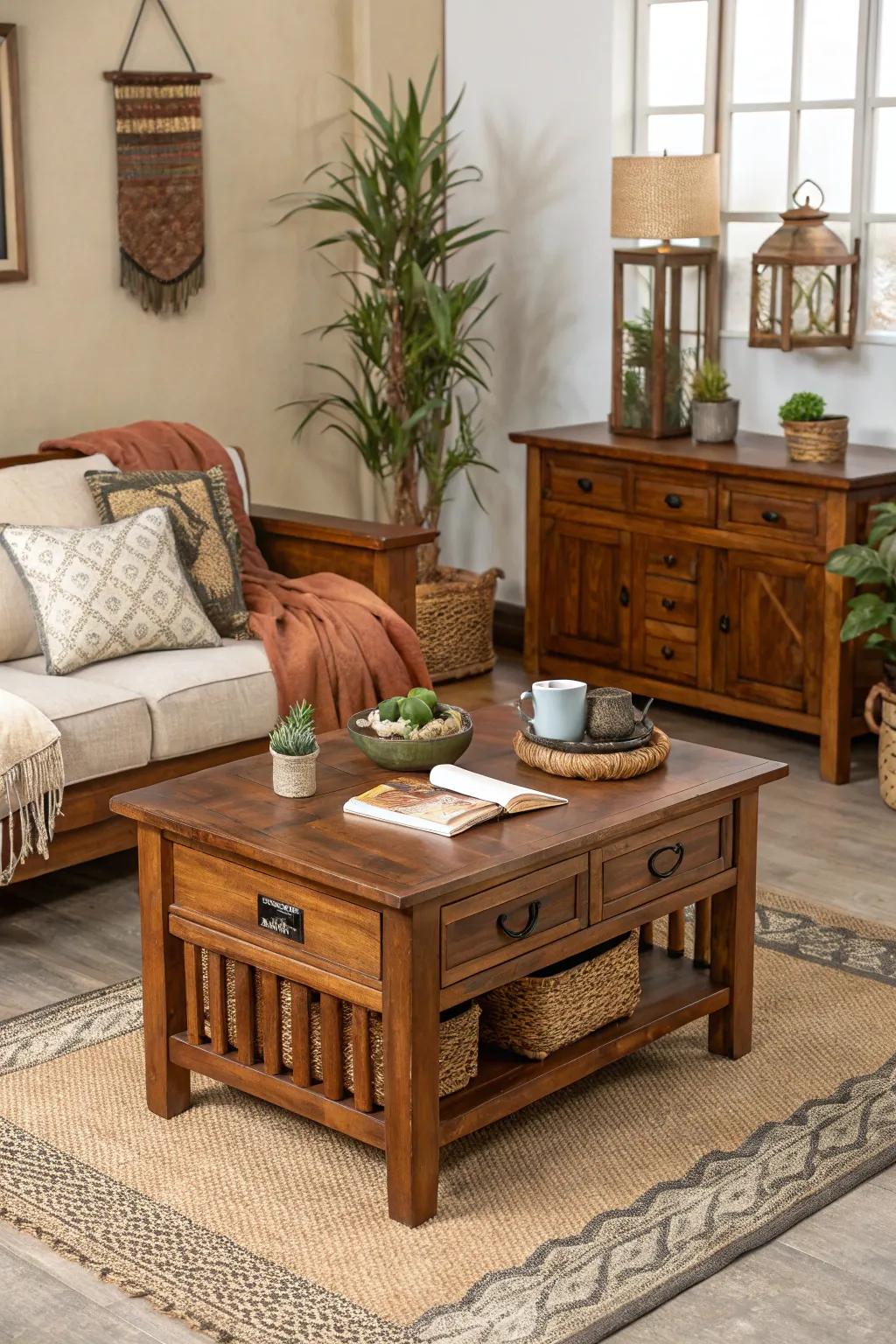 Warm wood nuances deepen and bring a natural feel.