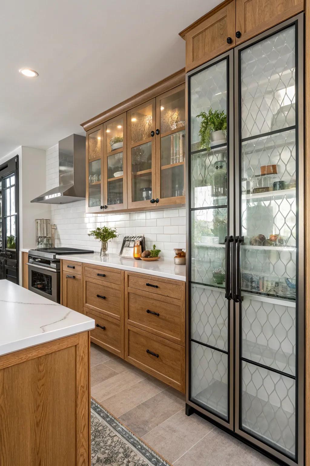 Mixed materials add texture and depth to this kitchen design.