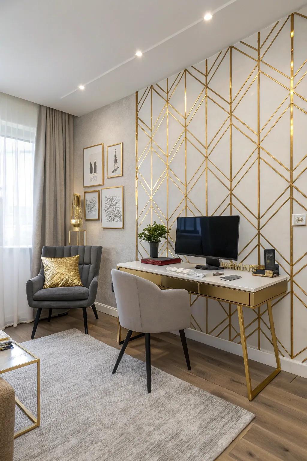 Metallic accents bring a luxurious feel to your office.