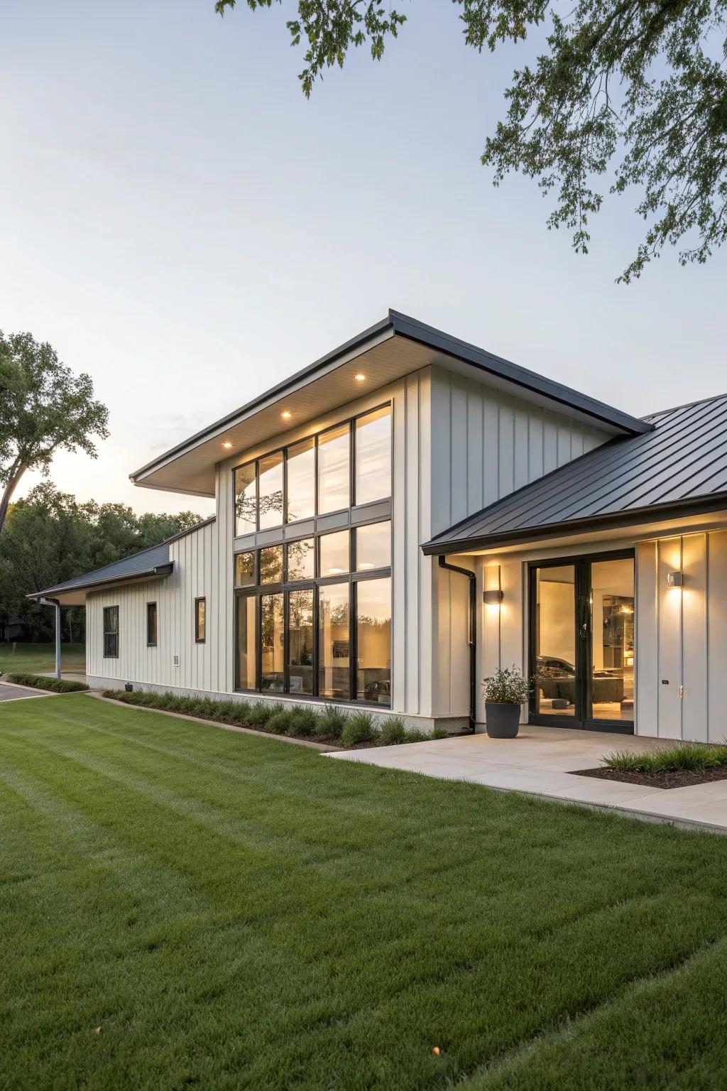 Architectural facades offer a streamlined and modern exterior aesthetic.