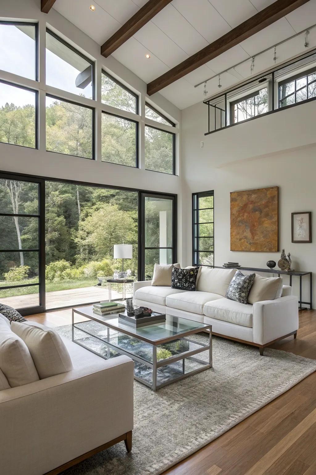 Floating furniture allows for adaptable space configuration.