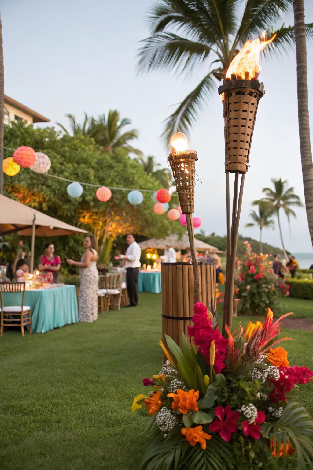 An exotic eden motif infuses hue and excitement into the event.