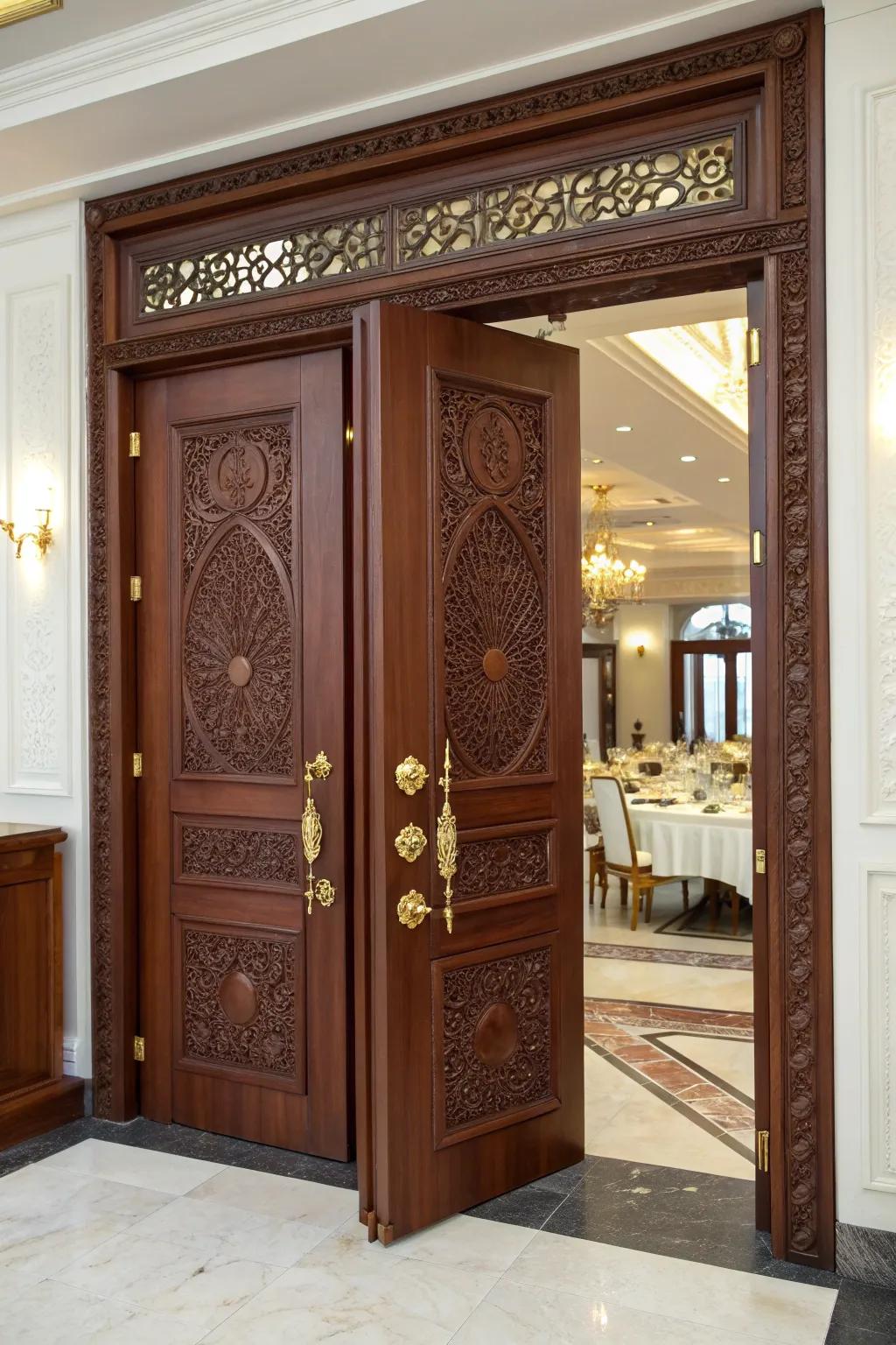 Open to Elegance: Transform your space with grand double doors.