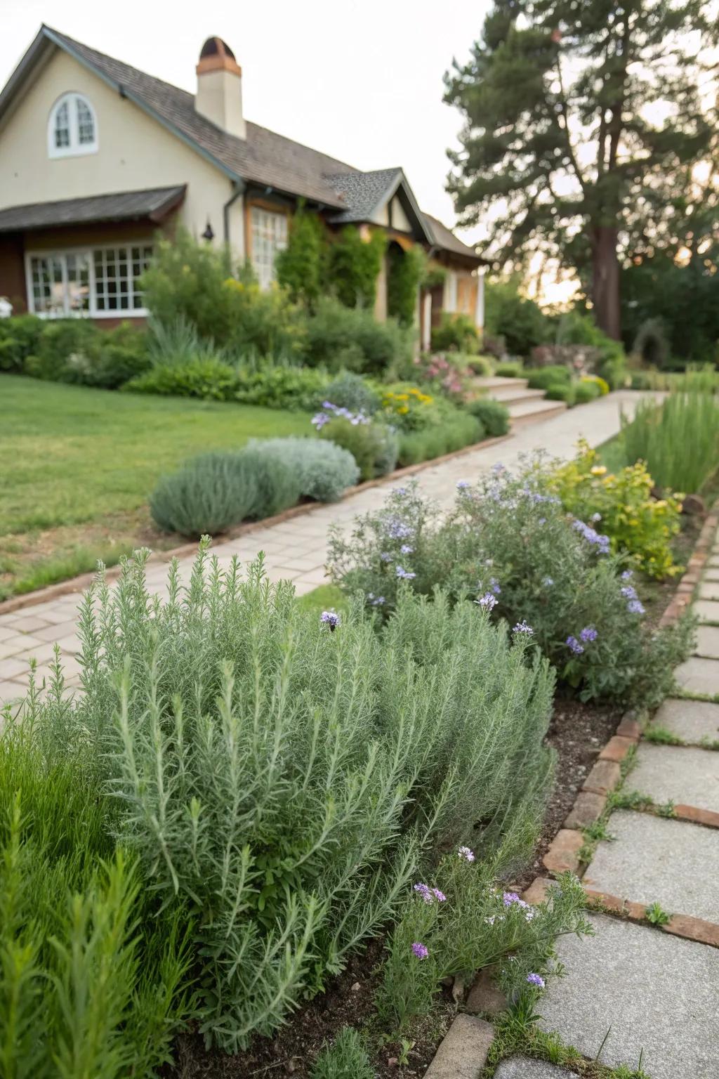 Herbaceous borders offer beauty and utility.