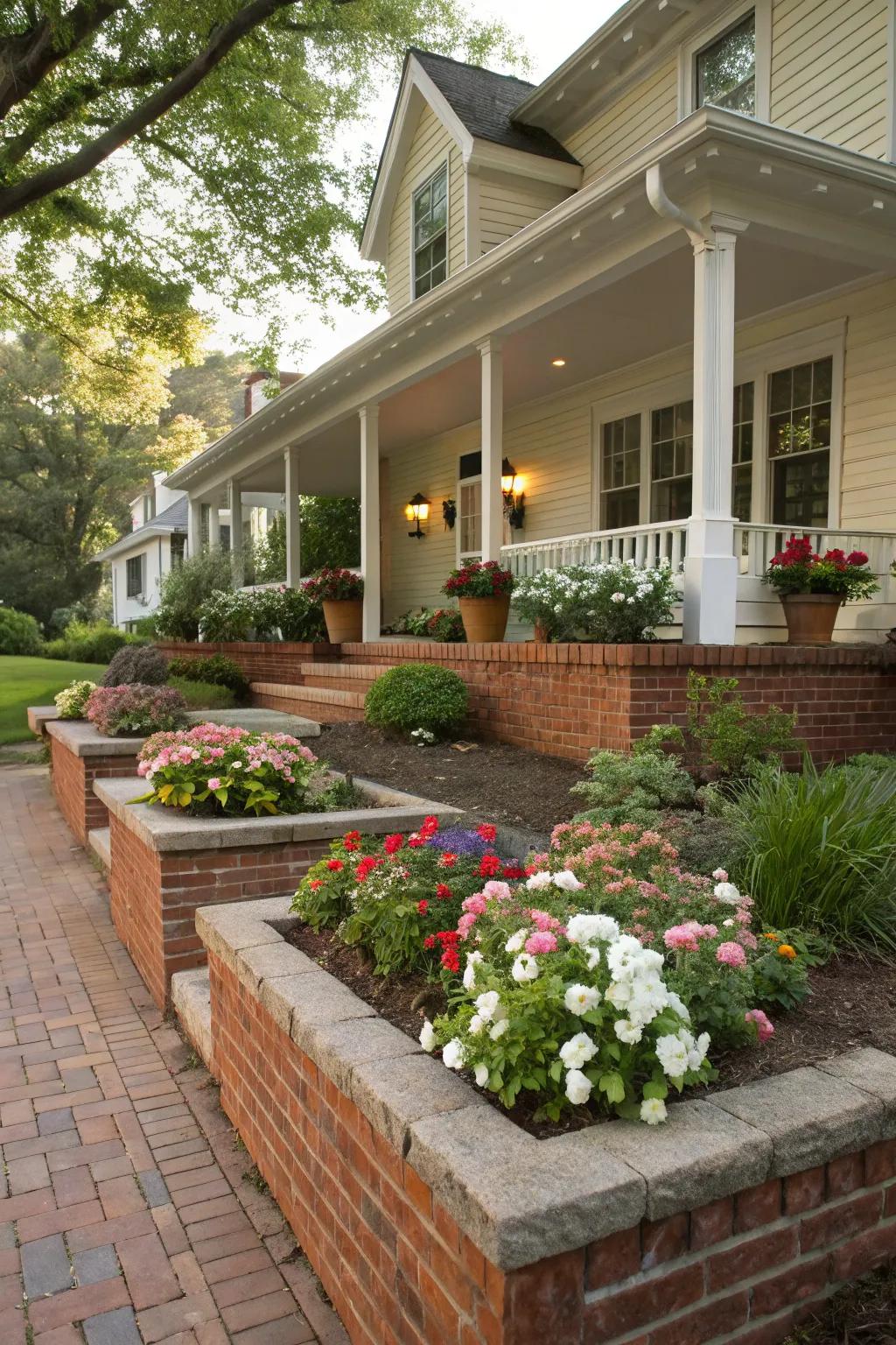 Brick beds deliver timeless sophistication and framework.