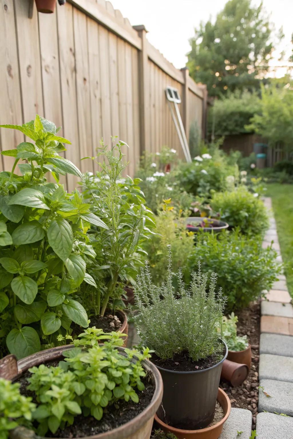 An herb garden is both practical and aromatic.