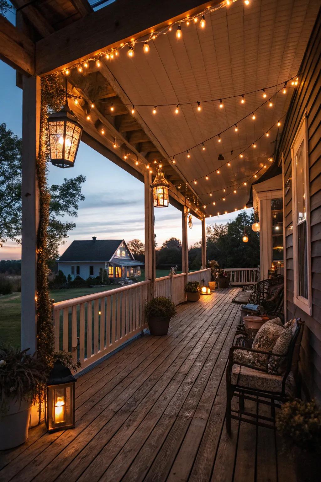 Creative lighting adds ambiance and charm.