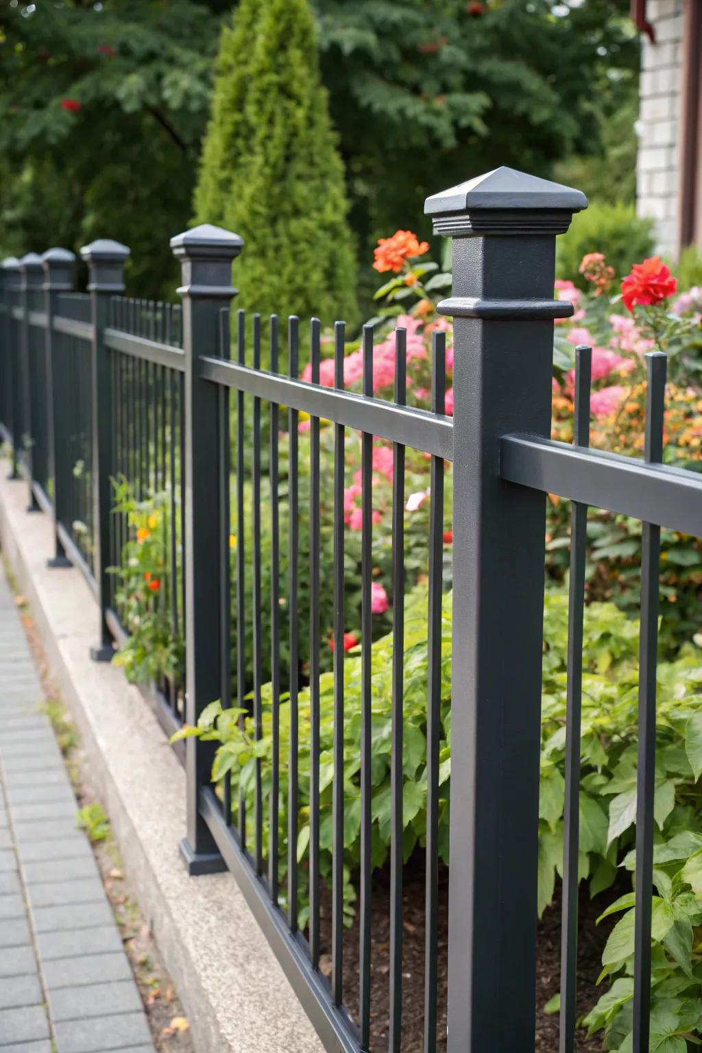 Elevate your garden with minimalist metal lines that let nature shine.