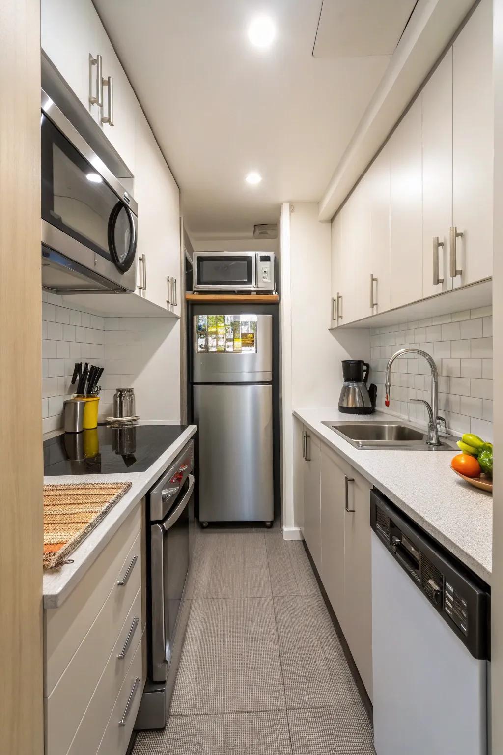 Scaled-down appliances maximize counter space.
