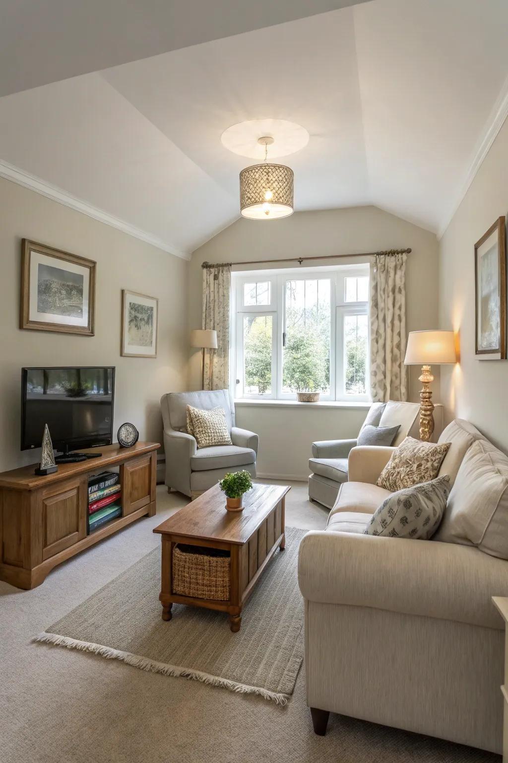 Suspending furnishings opens up the space.