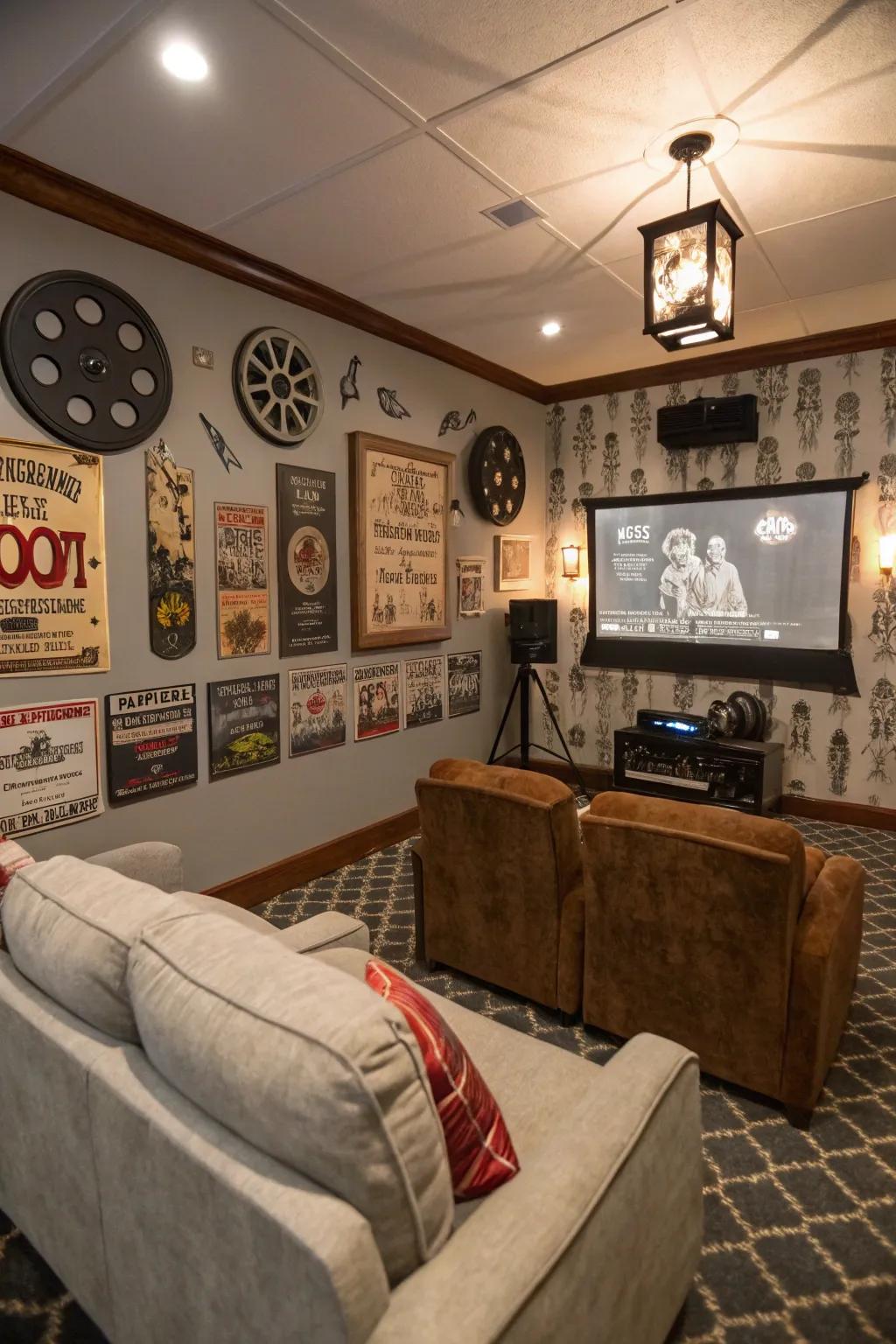 Add character with film-themed decor.