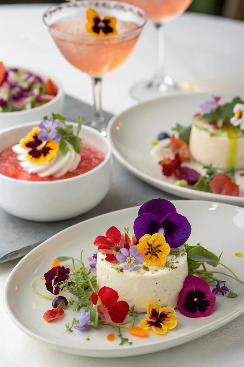 Improve your menu by using the refined beauty of edible flowers.