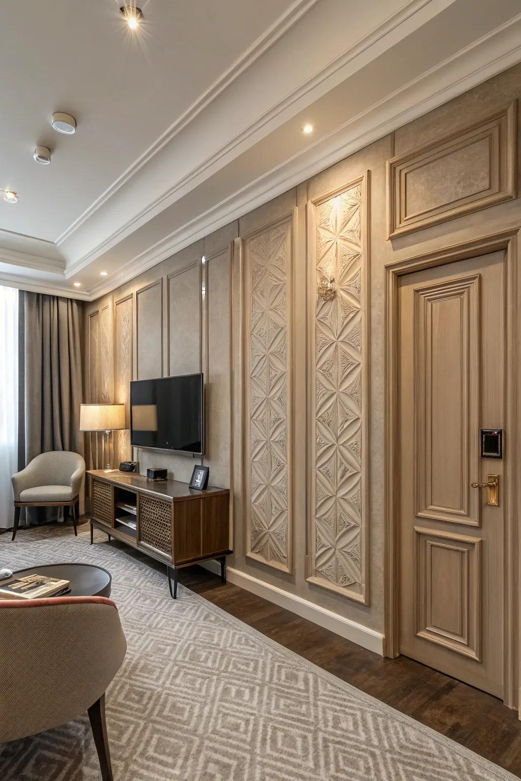 Wall paneling: a touch of elegance and unity for your studio.