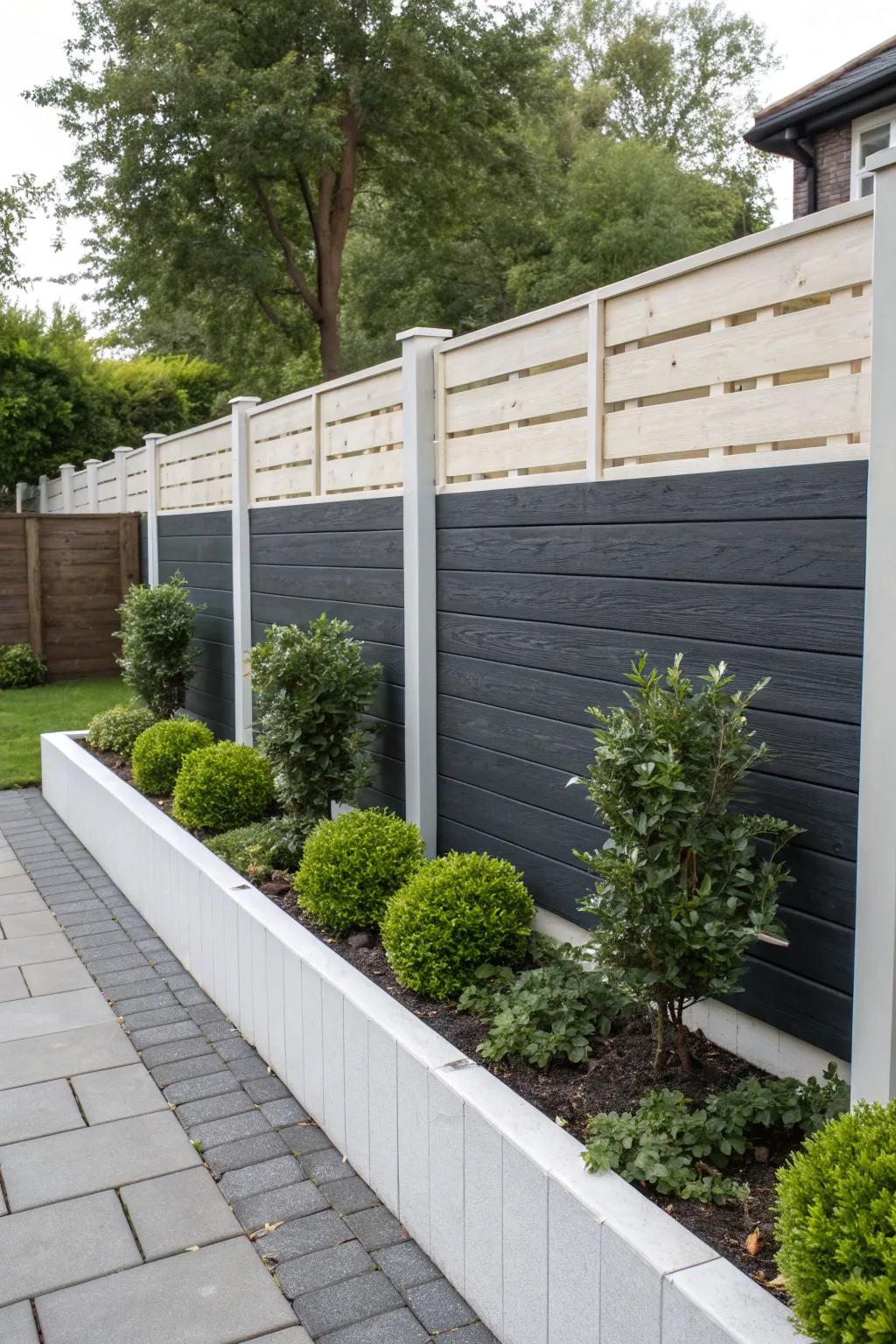 Slate and white for a dramatic effect.