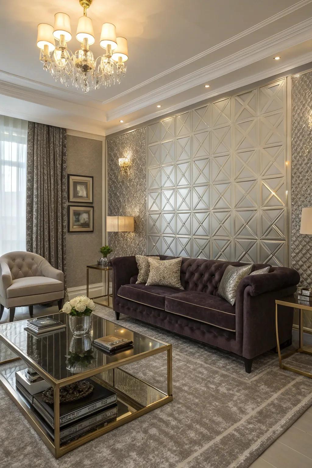 Elevate your space through the luxurious shimmer of sparkling details.