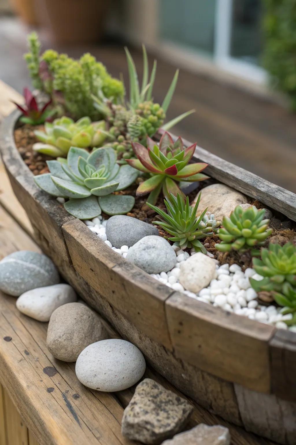 Find your Zen with this striking miniature rock garden oasis.
