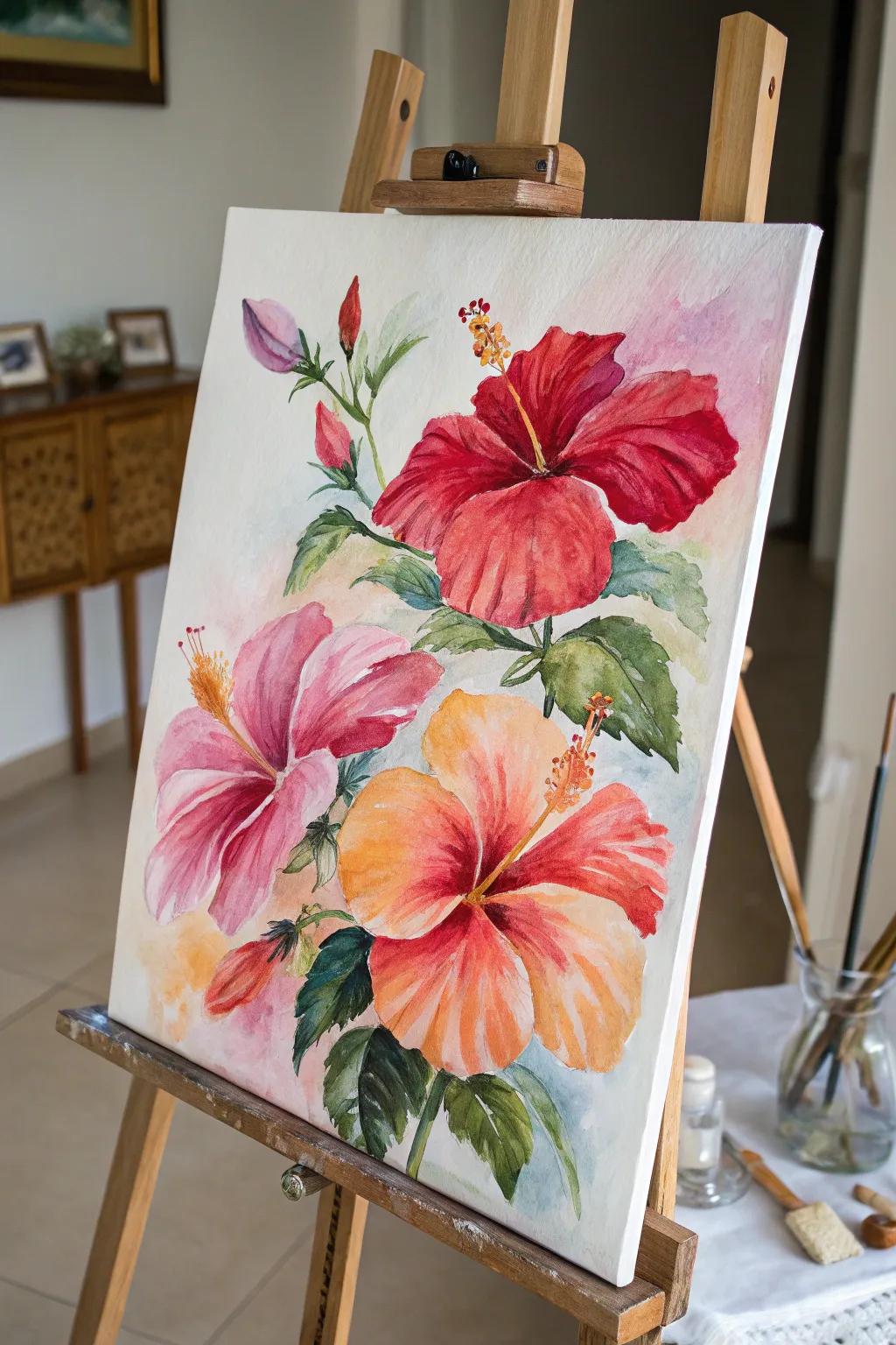 Exotic hibiscus flowers transporting you to a tropical paradise.