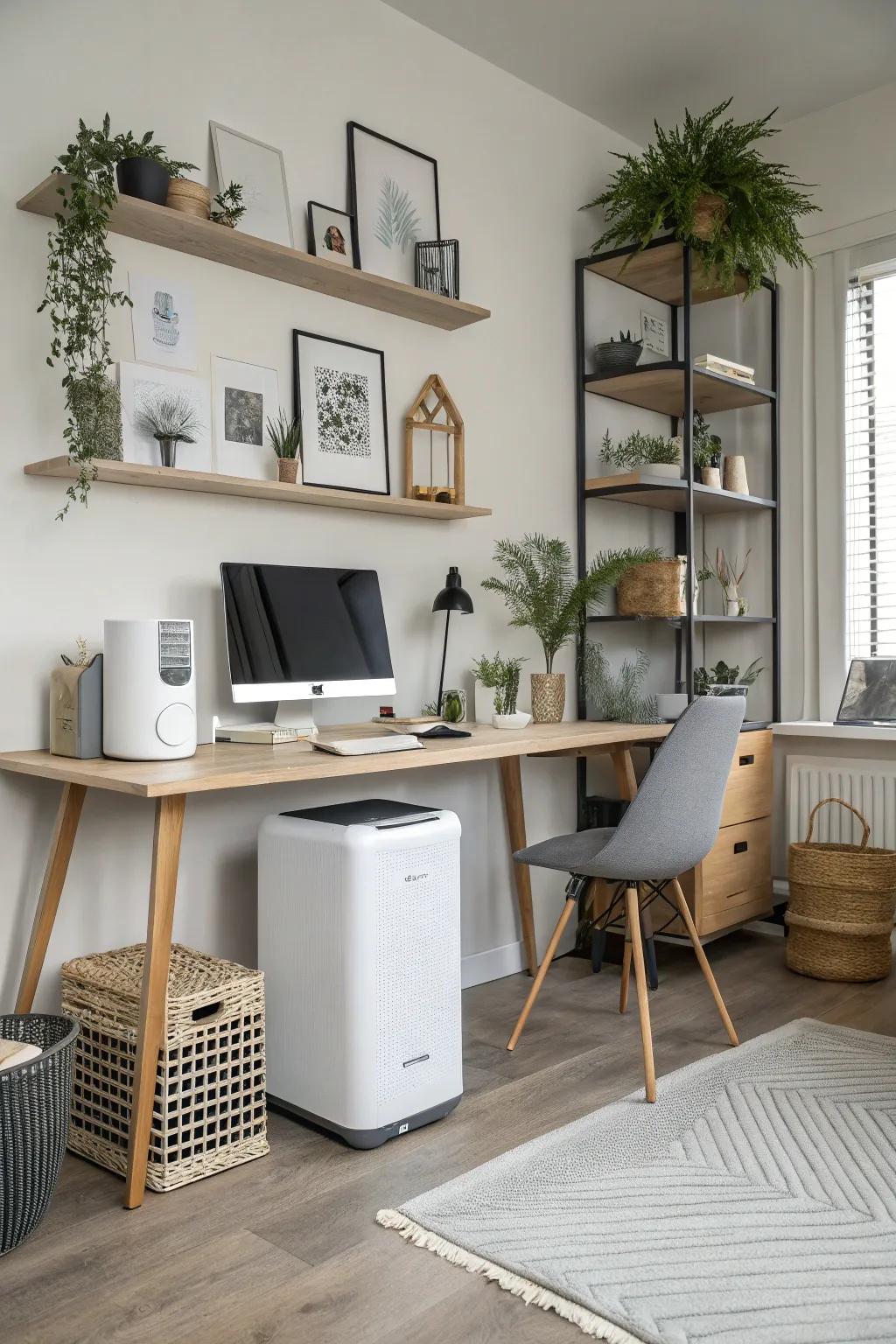 An air purifier is a small investment for a healthier work environment.