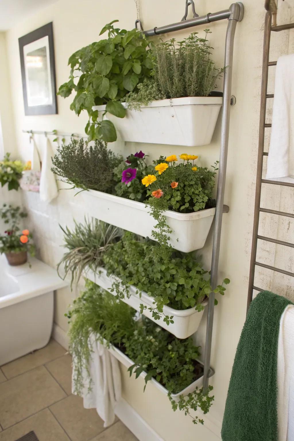 A bathroom organizer is reborn as a charming vertical container.