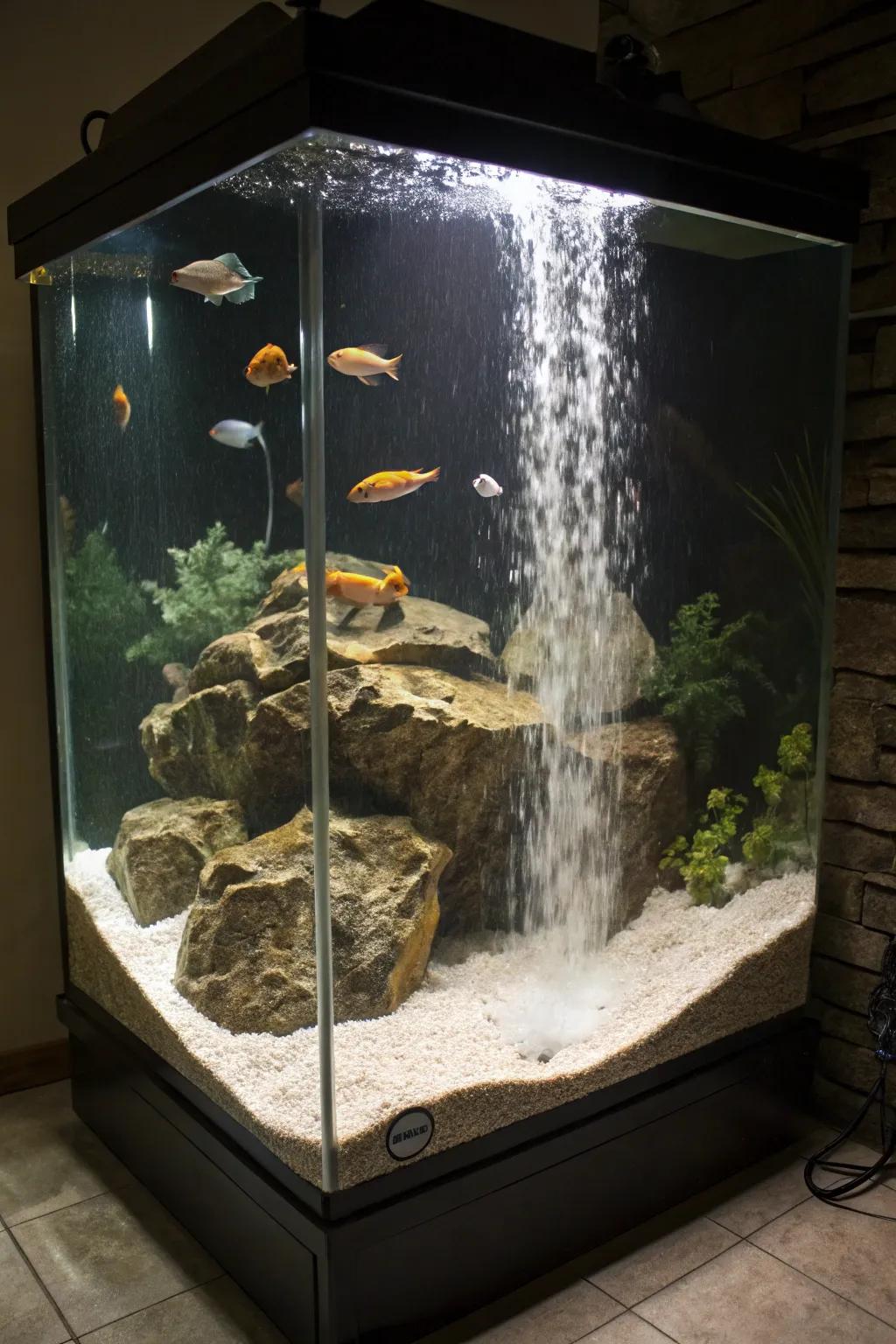 Introduce tranquility using a zen sand cascade.