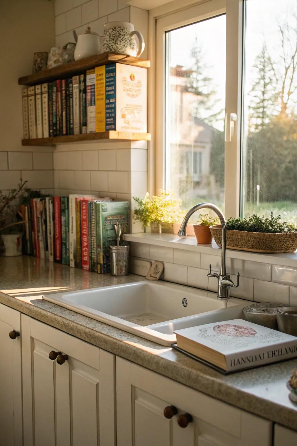 Cookbooks add charm and culinary inspiration.