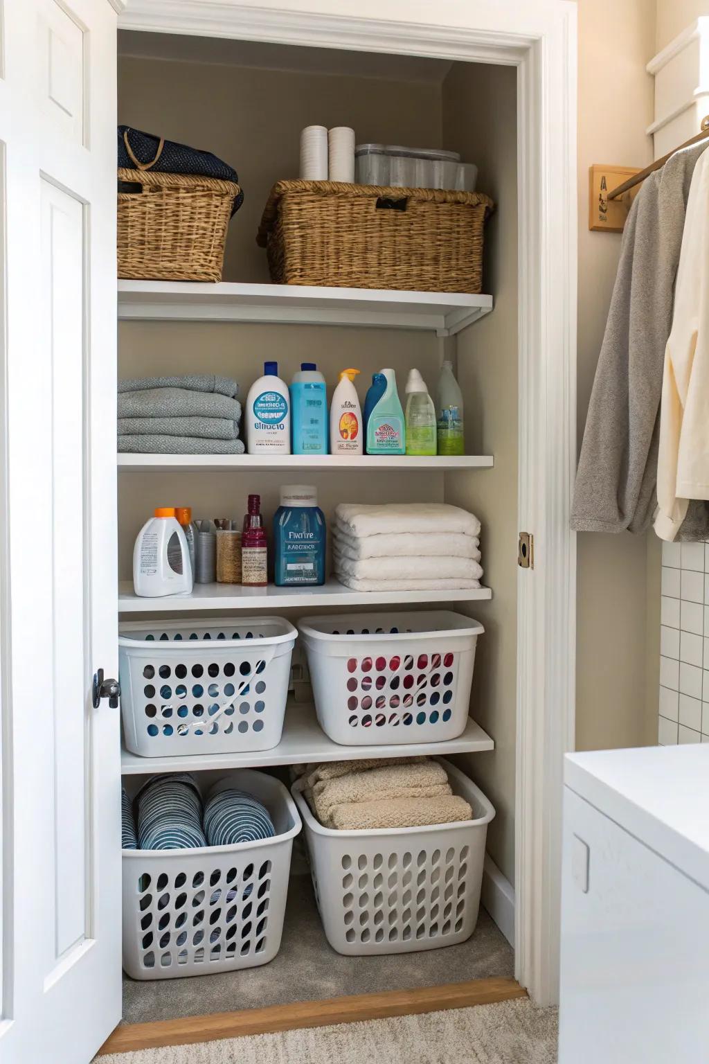 A prudent and functional laundry niche.