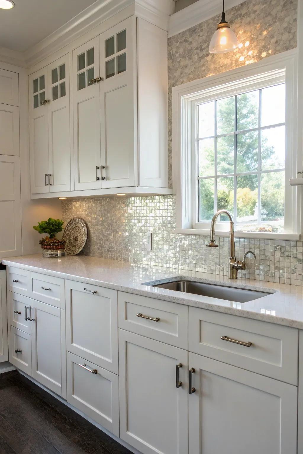 Sheen panes contribute a distinctive shimmer.