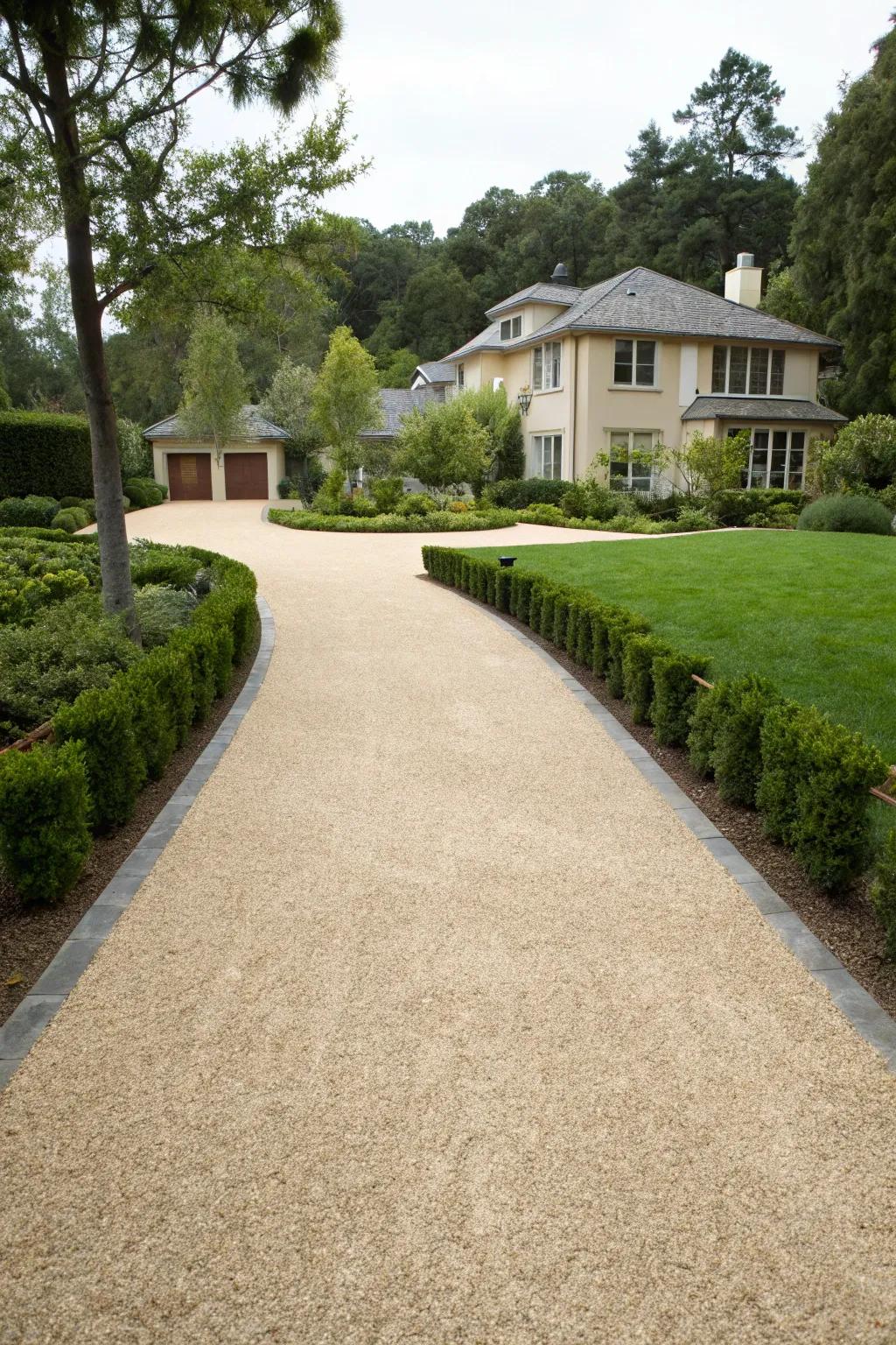 Enhance your curb appeal with a durable and eco-friendly finely crushed rock driveway.