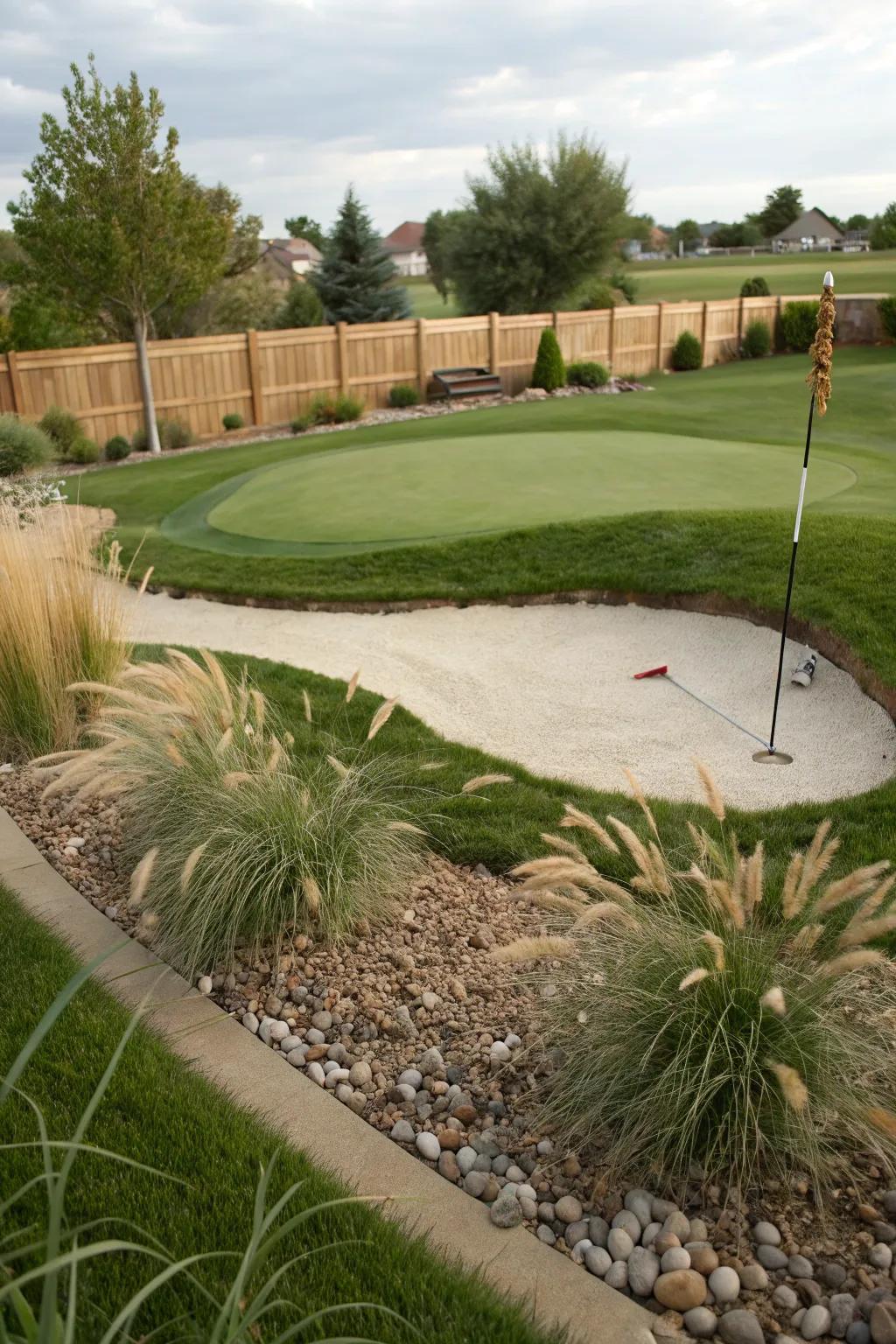 Improve your golf skills with a backyard putting green.