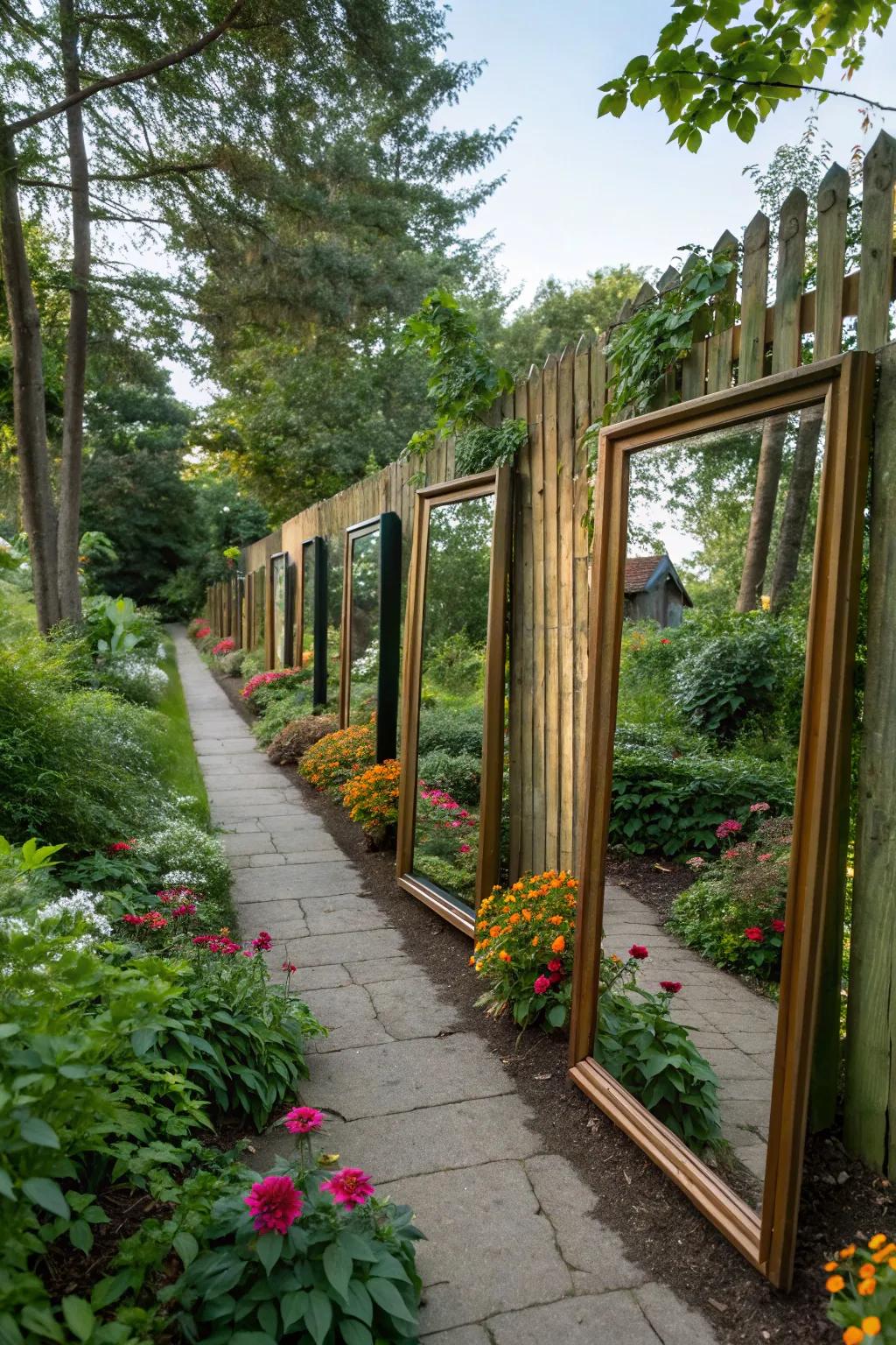 Mirrors can make a garden appear larger and more open.