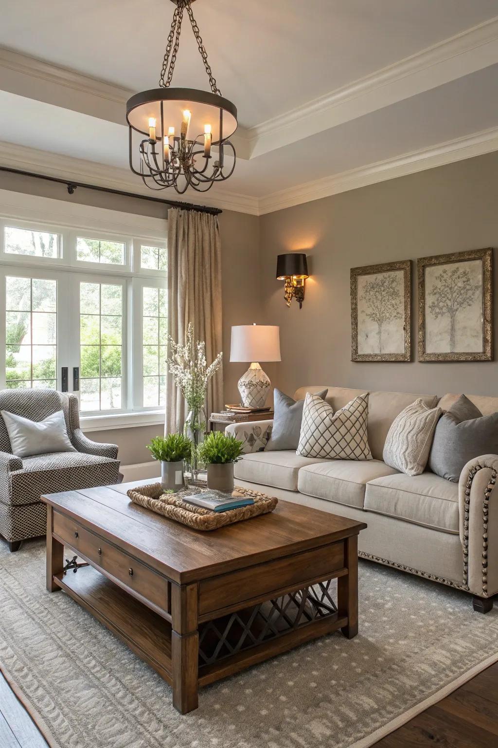 Grayish-beige offers a modern and balanced look