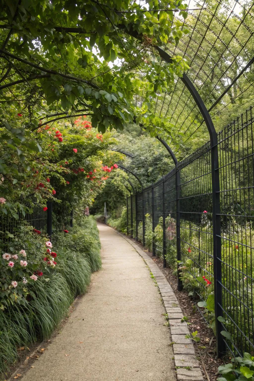 Lead the way with a dark wire fence marking your garden paths.