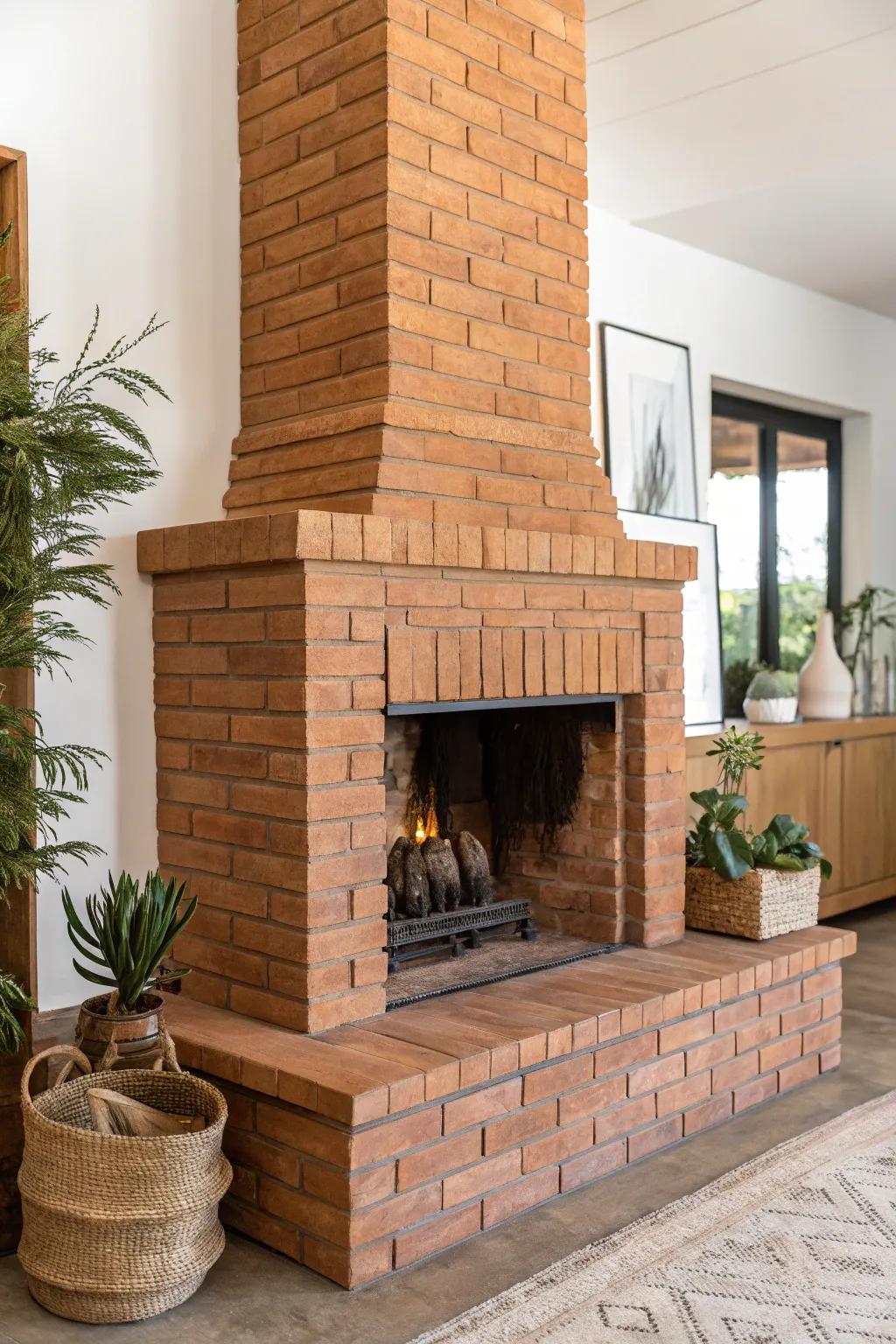 Italian clay provides a contemporary, smooth look for your fireplace.
