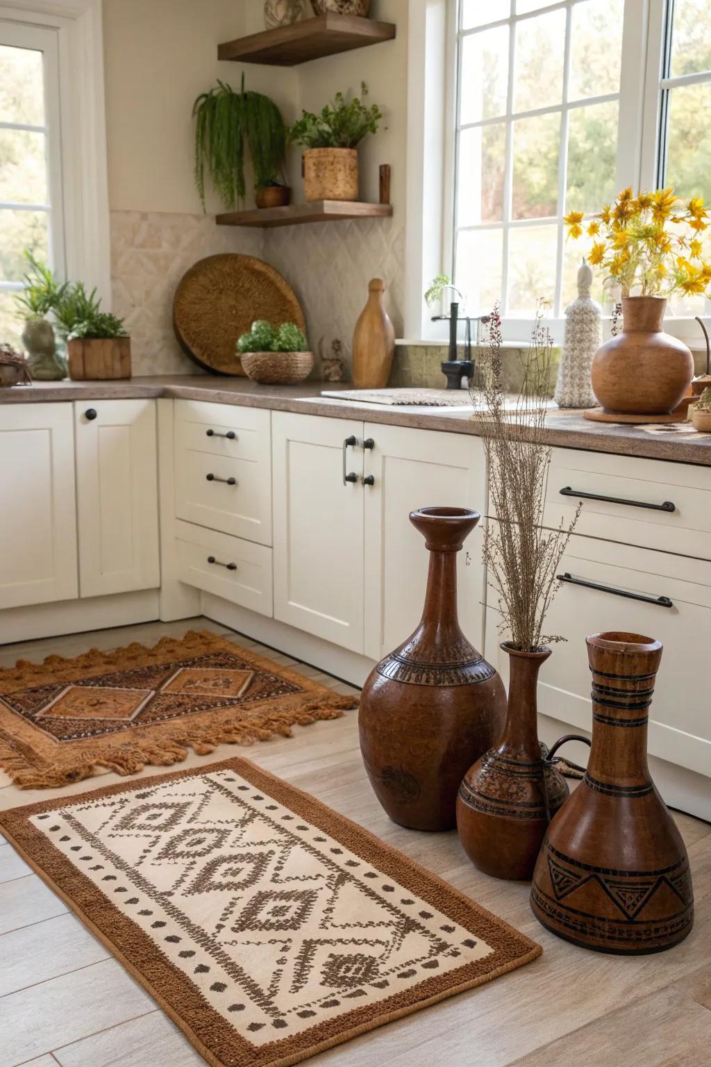 Timber accessories subtly unify design elements.