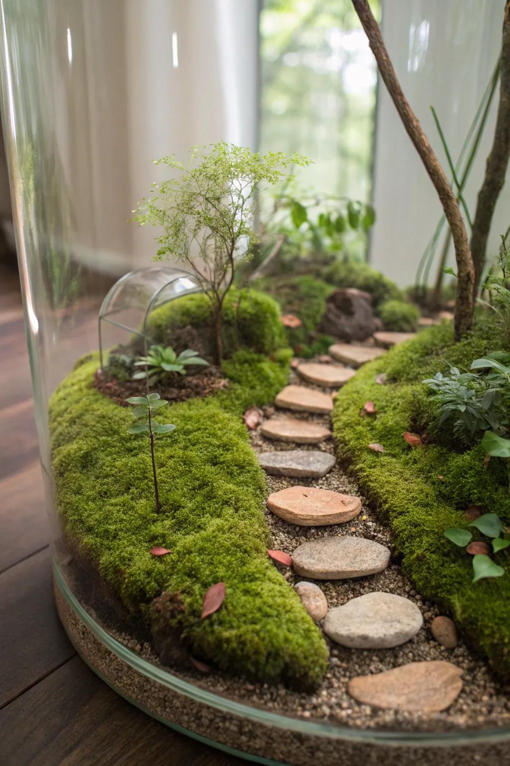 An enchanted forest path terrarium sparks imagination.