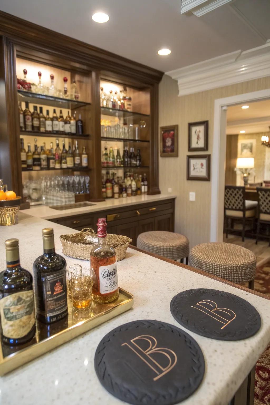 Personalized touches make your bar uniquely yours.