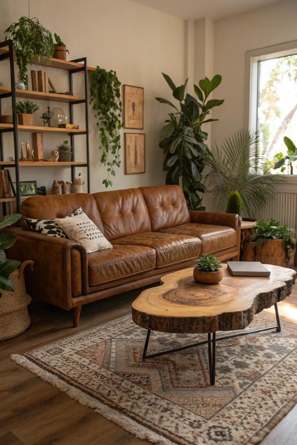 Natural-edge tables bring nature's beauty into your home.