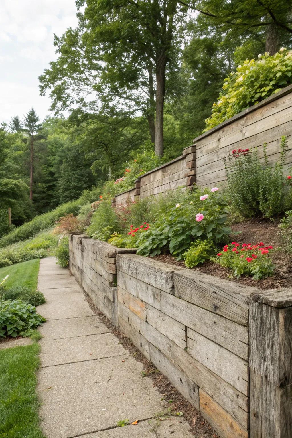 Timber and concrete cultivate a charming, rustic vibe.