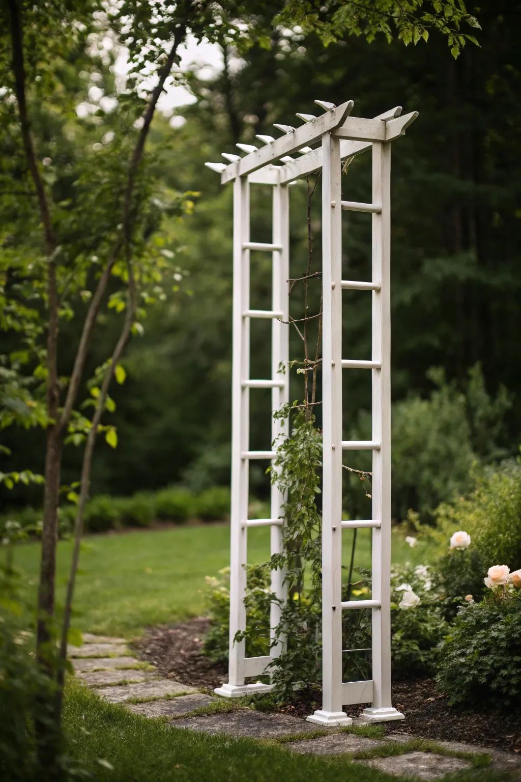 A chic minimalist trellis blueprint gracing a modern garden.