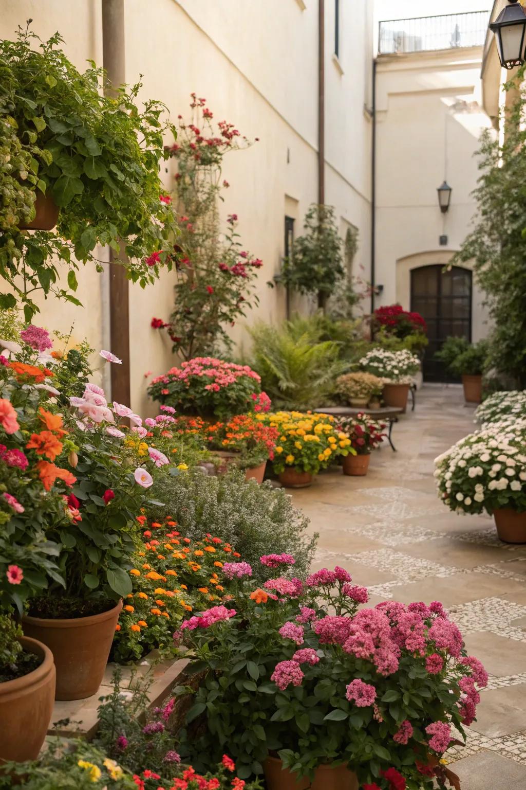 Seasonal blooms provide year-round color and interest.