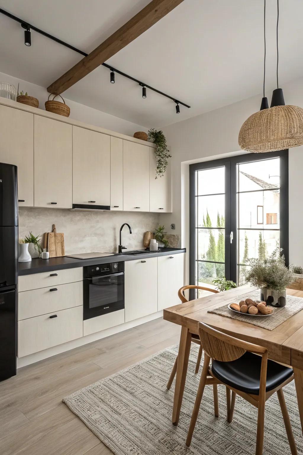 Japandi minimalism marries simplicity with elegance in the kitchen.