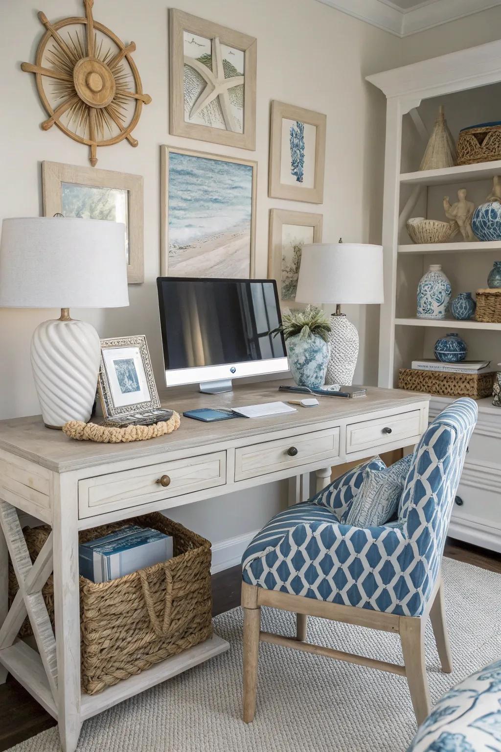 A desk with a cohesive theme for a stylish setup.